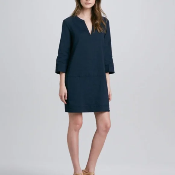 Theory | Dresses | Theory Helda Navy Linenblend Tunic Dress | Poshmark